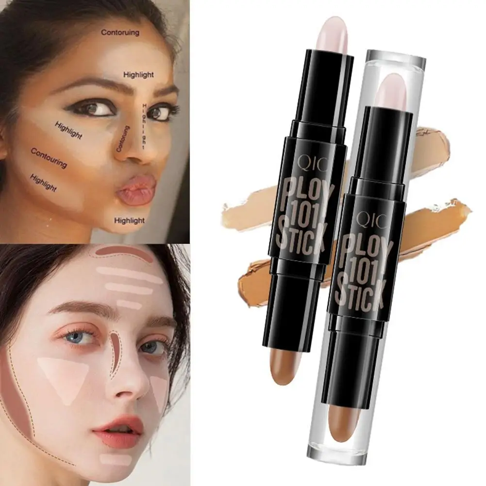 

Double-head High-light Contour Stick Dual-use Nose Shadow Concealer Tools Lasting Makeup Repair Highlighter Powder Long Sha P2H3