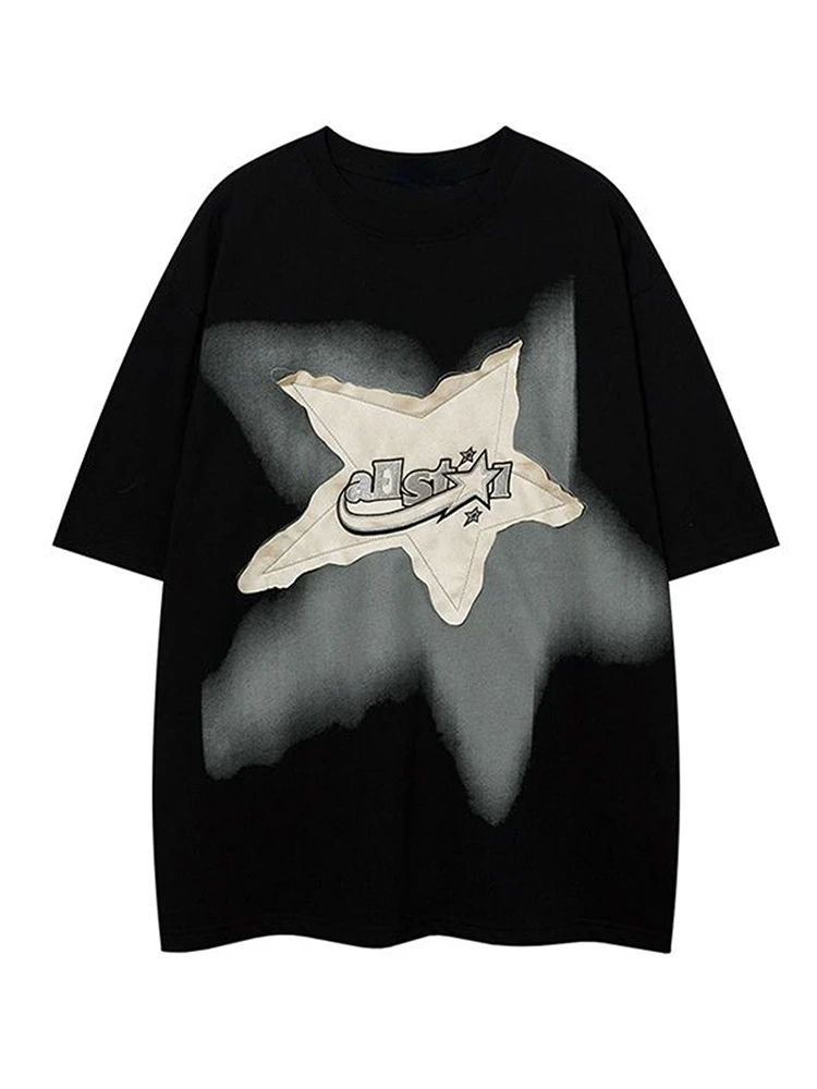 Deeptown Y2K Vintage Black Star T-Shirt Women Streetwear 90s Grunge White Tees Oversized Harajuku Retro Hip Hop Crewneck T Shirt
Deeptown Y2K Vintage Black Star T-Shirt Women Streetwear 90s Grunge White Tees Oversized Harajuku Retro Hip Hop Crewneck T Shirt