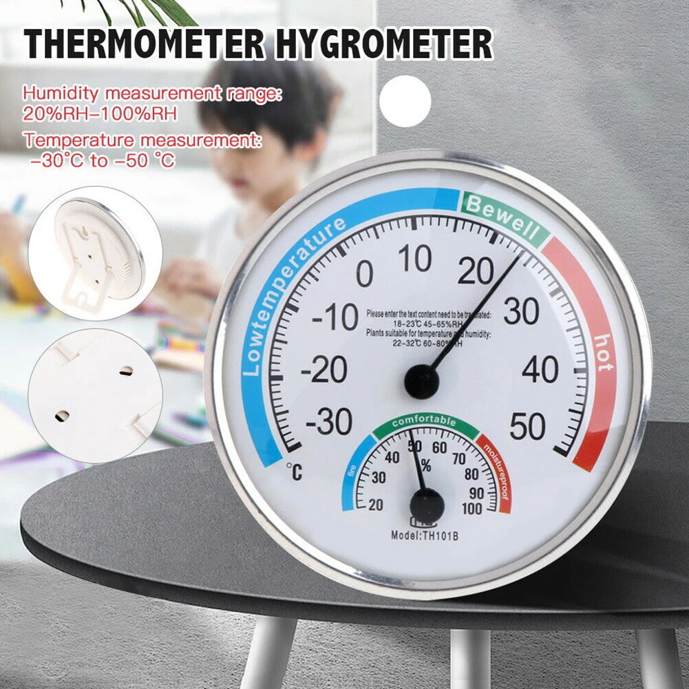 Household Thermometer Hygrometer Thermo Analogue Humidity Room Climate Control Inside Thermo-hygrometer -30-50 ° Diameter 13cm
Household Thermometer Hygrometer Thermo Analogue Humidity Room Climate Control Inside Thermo-hygrometer -30-50 ° Diameter 13cm