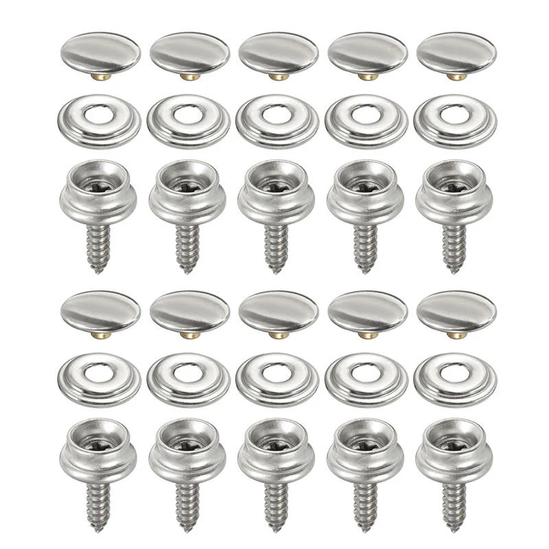 30pcs Snap Fastener Canvas Caps Screw Kit Stainless For Tent Boat Marine Leather Jackets Handbags Boat Cover Button Fastener Set
30pcs Snap Fastener Canvas Caps Screw Kit Stainless For Tent Boat Marine Leather Jackets Handbags Boat Cover Button Fastener Set