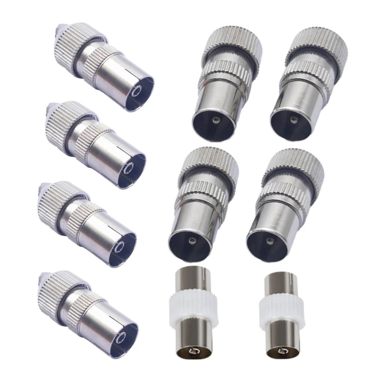 

Pack of 10pcs Coaxial Cable Adapters Male & Female Connectors Set with Female to Female Coaxial Couplers for Cable P8DC