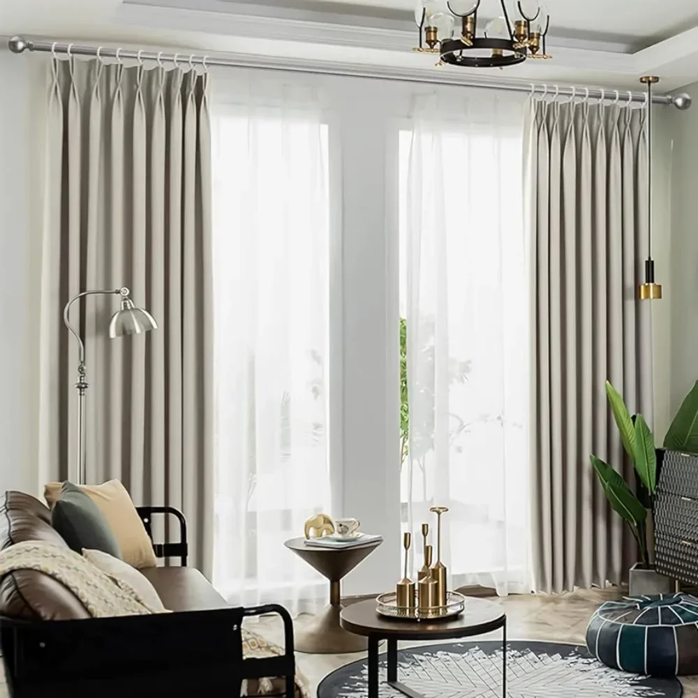Pinch Pleat Solid Thermal Insulated 95% Blackout Patio Door Curtain Panel Drape for Traverse Rod and Track
Pinch Pleat Solid Thermal Insulated 95% Blackout Patio Door Curtain Panel Drape for Traverse Rod and Track