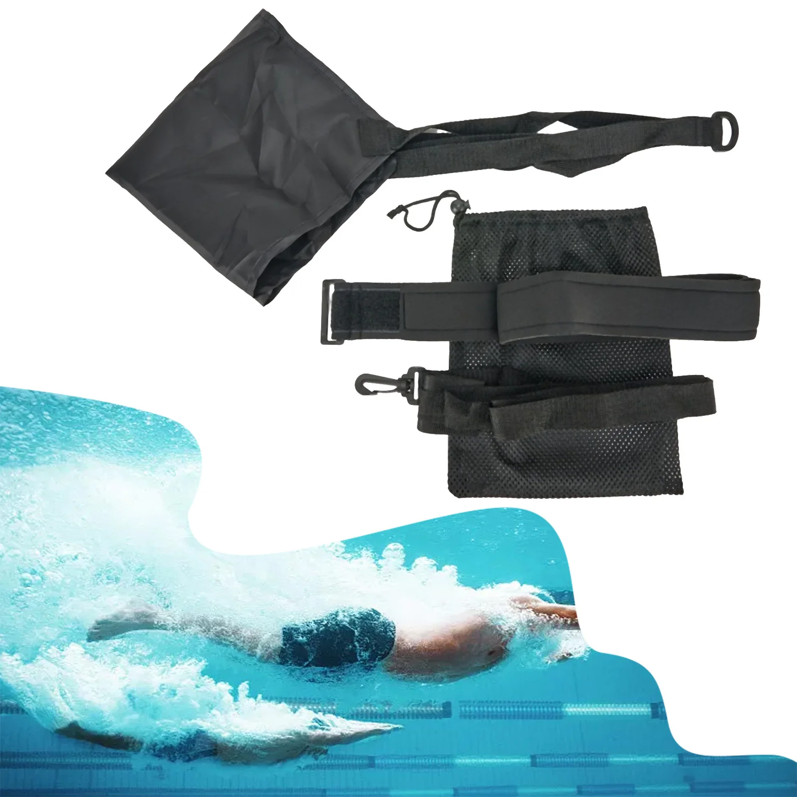 Swimming Strength Training Resistance Belt 20cm/30cm/40cm Training Parachute Adults Kids Waterproof Multi-layer Waist Equipment
Swimming Strength Training Resistance Belt 20cm/30cm/40cm Training Parachute Adults Kids Waterproof Multi-layer Waist Equipment