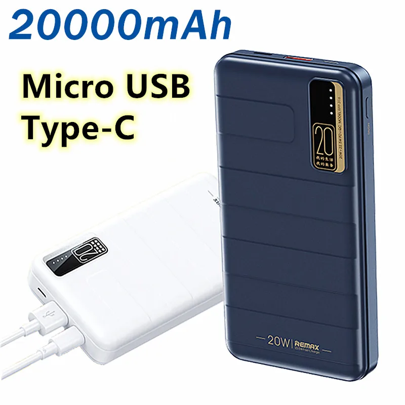 

Удобный портативный внешний аккумулятор USB типа C, 20000 мАч, 20 Вт + 22,5 Вт PD + QC, мобильный источник питания для мобильных телефонов и компьютеров