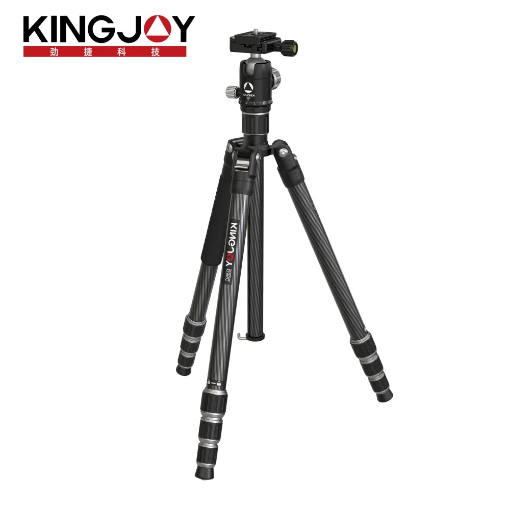 

KINGJOY 155CM Carbon Fiber Tripod Monopod Professional DSLR Camera Photography Tripode 360° Ball Head Tripe Kit with 12KG Load