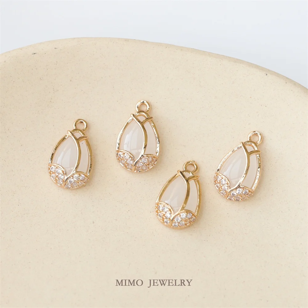 17x10MM Imitation Opal Tulip Charm Pendants 14K Gold Plated Brass Jewelry Making Supplies Diy Accessories M-255
17x10MM Imitation Opal Tulip Charm Pendants 14K Gold Plated Brass Jewelry Making Supplies Diy Accessories M-255