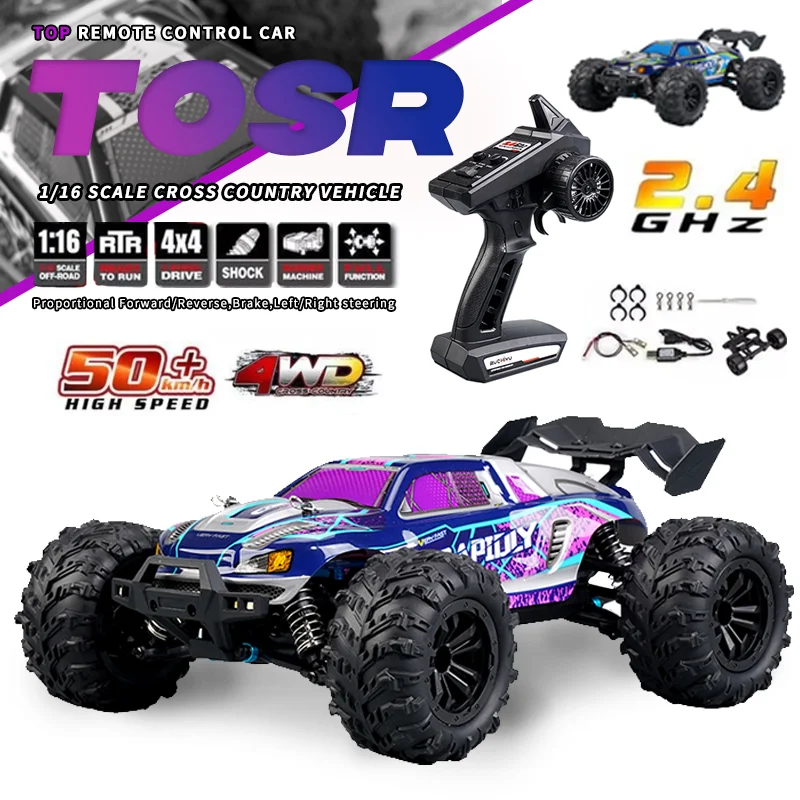 

TOSR Full Scale 1:16 Toy 4WD 2.4GHz Remote Control Charging Sand Off-Road Monster Truck Powerful High Speed Car Kids Boys Gift