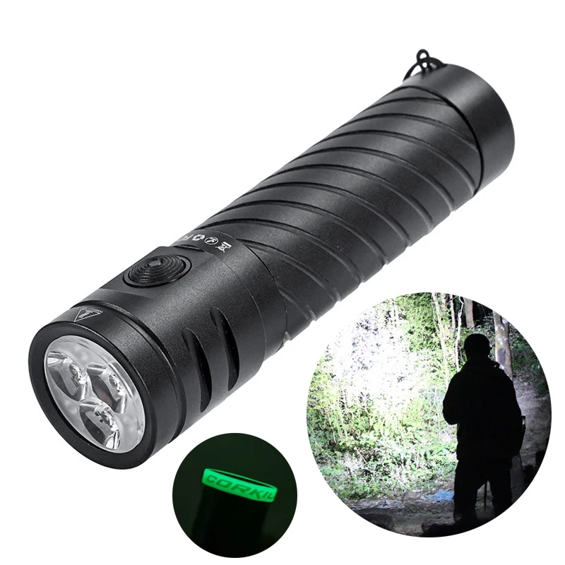 

CORKILUX EDC Flashlight USB C Rechargeable High Power Waterproof Led Flashlights Self Defense Gadgets Emergency Camping Light