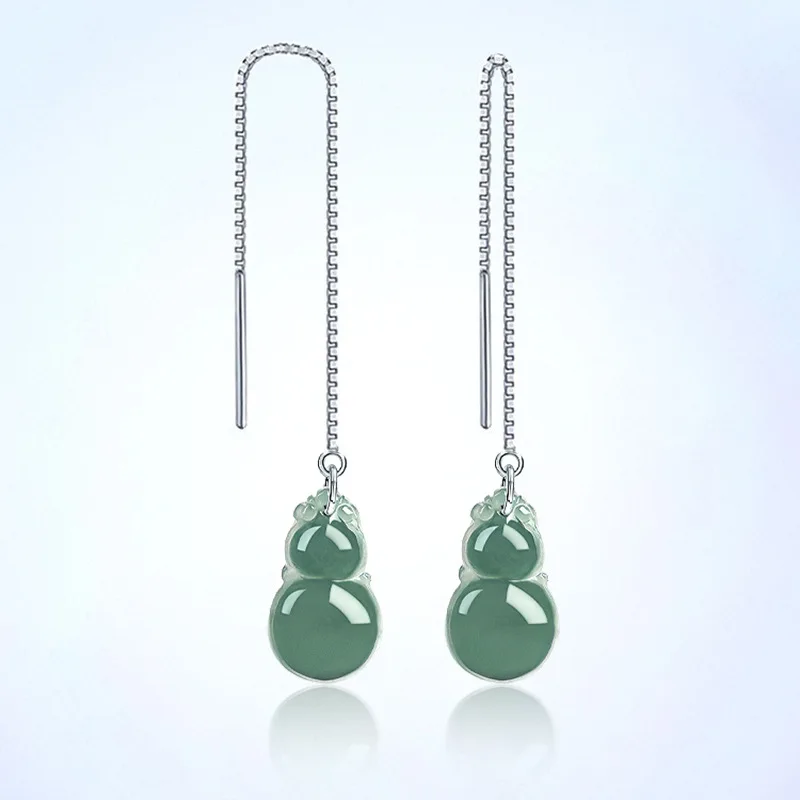 Natural Myanmar A Jade Blue Water Gourd Earrings S925 Silver Inlaid Ice Jadeite Earline Ethnic Style Women's Jewelry Drop Ship
Natural Myanmar A Jade Blue Water Gourd Earrings S925 Silver Inlaid Ice Jadeite Earline Ethnic Style Women's Jewelry Drop Ship