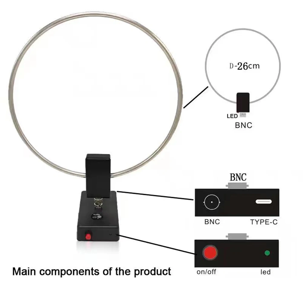 GA800 Radio Shortwave Antenna Active Loop Antenna 10KHz-159MHz HF High Frequency Shortwave Small Antenna for Radio
GA800 Radio Shortwave Antenna Active Loop Antenna 10KHz-159MHz HF High Frequency Shortwave Small Antenna for Radio