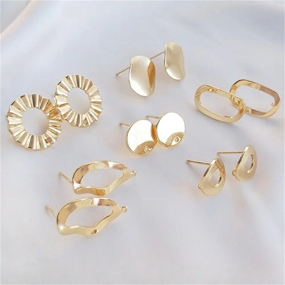 14K Gold Wrapped Earrings with Hanging Rings Round Pieces Oval Shape 925 Silver Needles Handmade DIY Earrings Fashionable E177
14K Gold Wrapped Earrings with Hanging Rings Round Pieces Oval Shape 925 Silver Needles Handmade DIY Earrings Fashionable E177