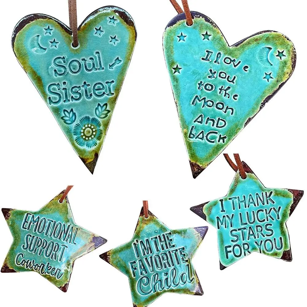 Soul Sister Ornament Friendship Ornament Heart Shaped Five-pointed Star Ceramic Pendant Friendship Gifts for Women Friends
Soul Sister Ornament Friendship Ornament Heart Shaped Five-pointed Star Ceramic Pendant Friendship Gifts for Women Friends