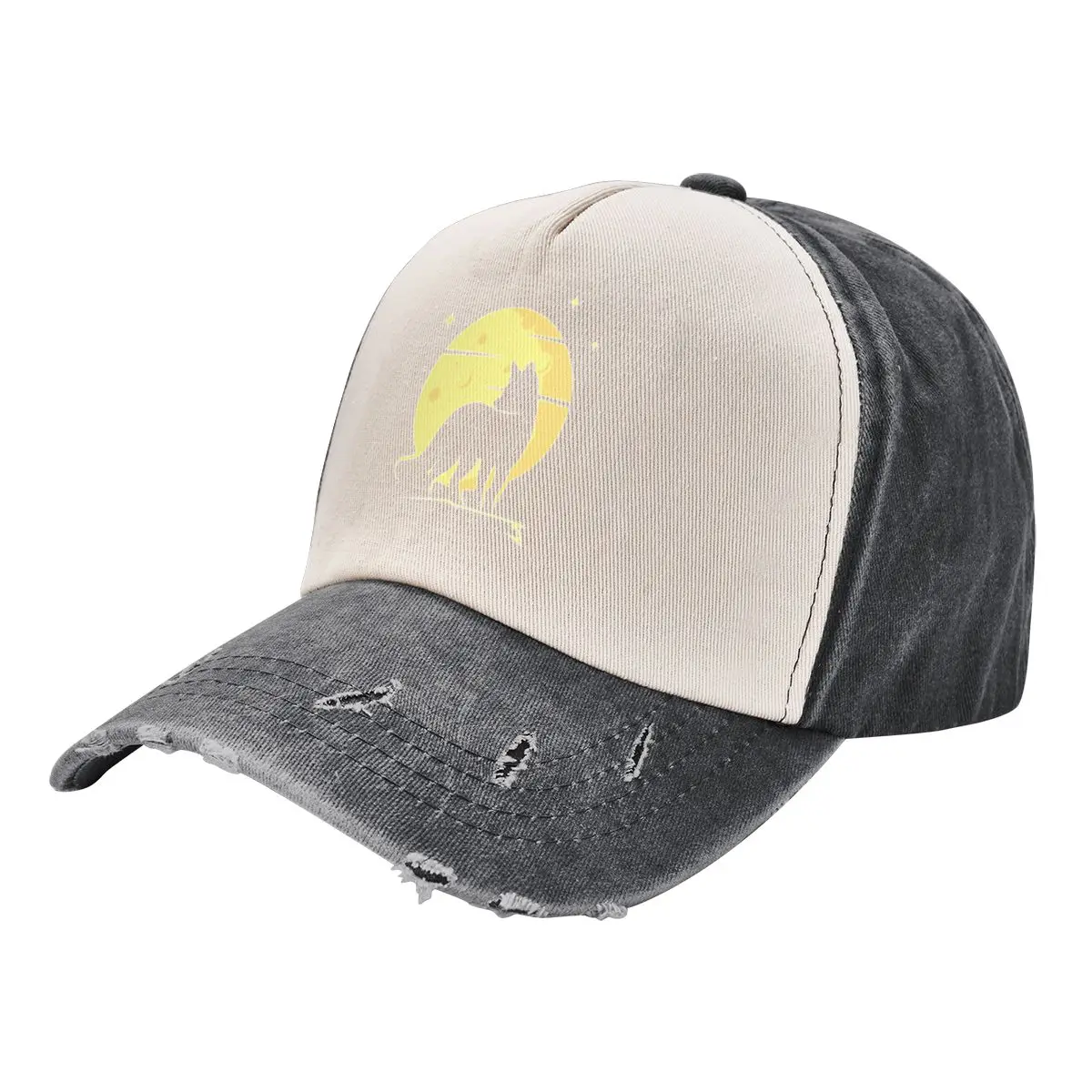 

Fox Silhouette with a Full Moon Baseball Cap hiking hat Luxury Hat Icon Snap Back Hat Caps Women Men's