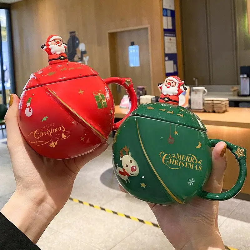 Рождественская кружка, керамическая мультяшная кружка с крышкой и ложкой, большая емкость
Рождественская кружка, керамическая мультяшная кружка с крышкой и ложкой, большая емкость