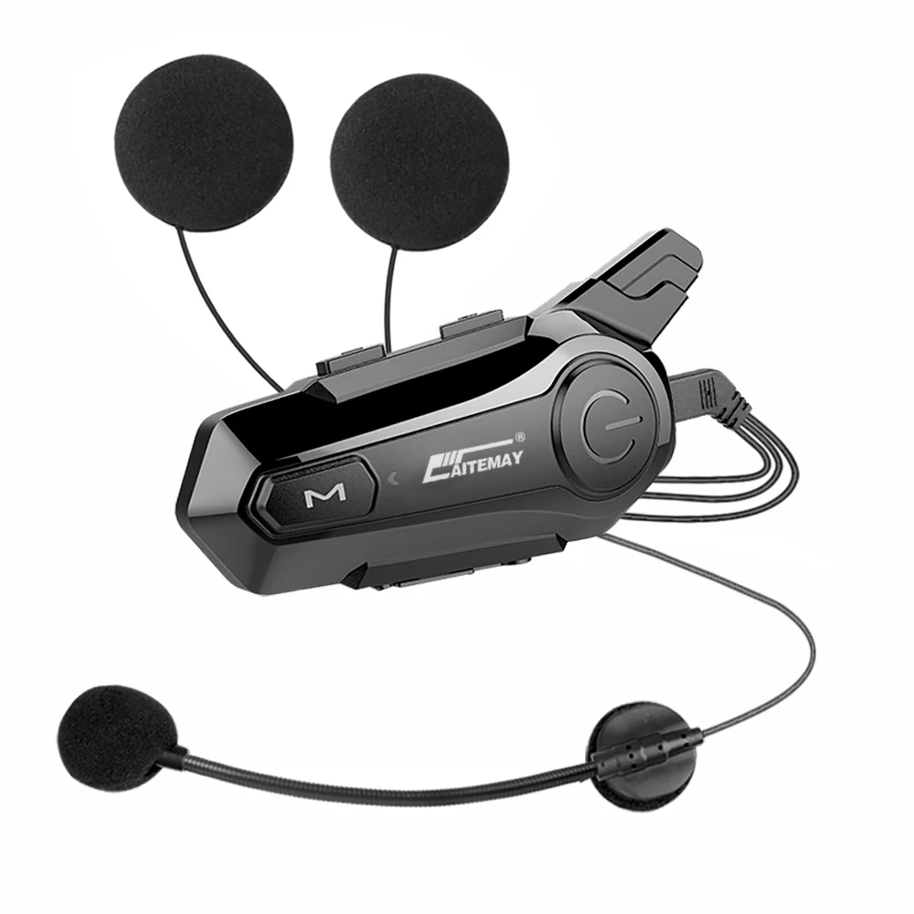 

Motor Helmet Intercom BT V5.0 Motorcycle Wireless Headset Interphone Speaker Wireless Handsfree Motorcycle Earphone For 2 Rider