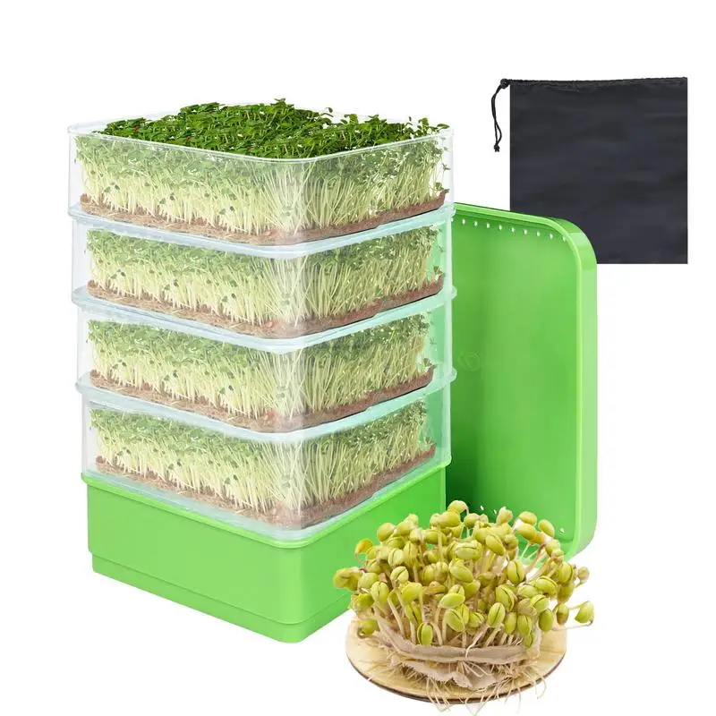 

Sprouting Tray Pea Mung Bean Wheat Hydroponic Sprout Plate Seedling Sprouter Cat Grass Soilless Stacked Planting Tray for Home