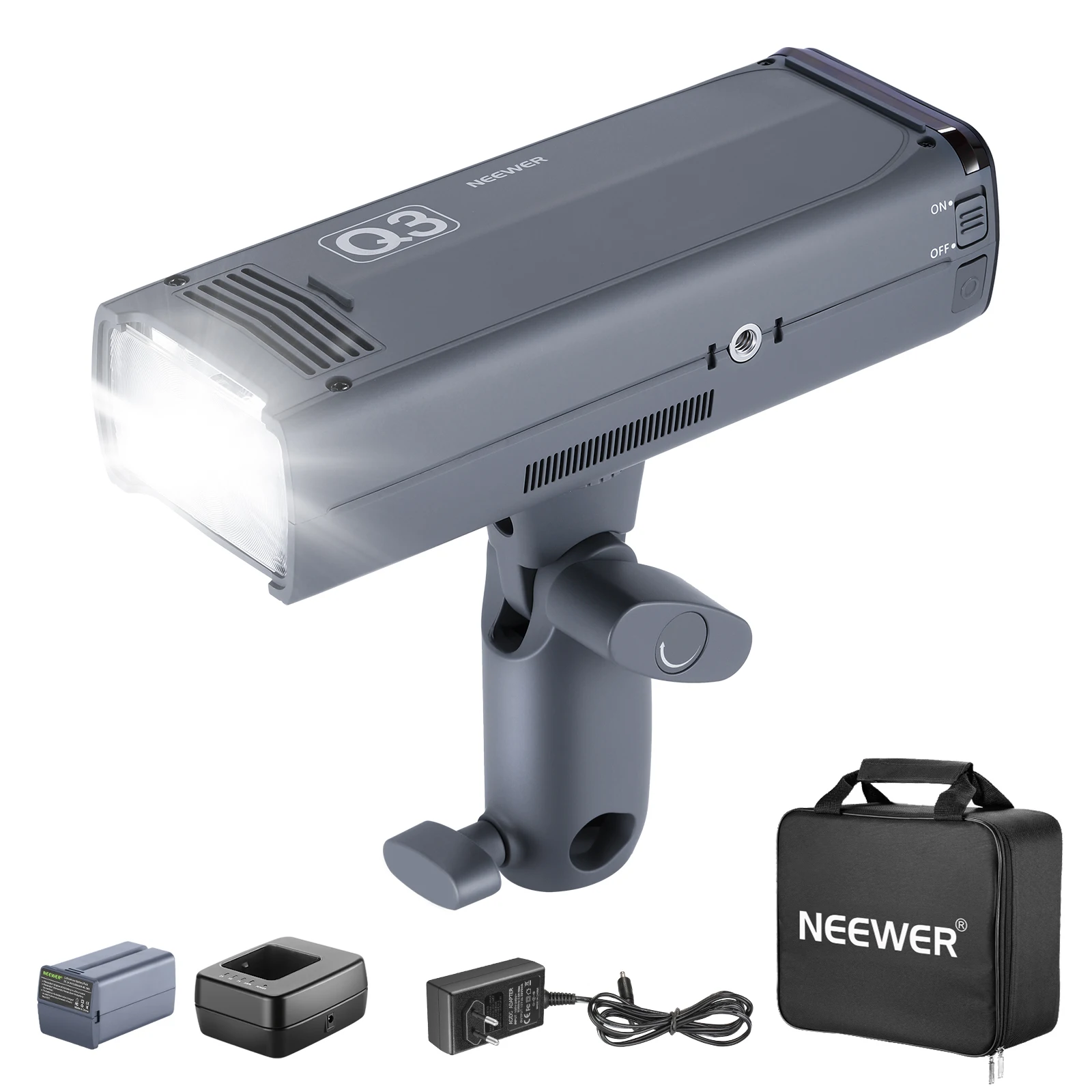 NEEWER Q3 200Ws 2,4G TTL вспышка стробоскоп 1/8000 HSS Беспроводная монолайт с литиевой батареей 3200 мАч для покрытия 500 снимков полной мощности
NEEWER Q3 200Ws 2,4G TTL вспышка стробоскоп 1/8000 HSS Беспроводная монолайт с литиевой батареей 3200 мАч для покрытия 500 снимков полной мощности