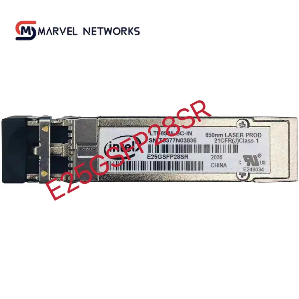 100% Оригинальный E25GSFP28SR Ethernet SFP28 оптический модуль приемопередатчика, 10G/25GBASE-SR, коммерческая температура для INTEL
100% Оригинальный E25GSFP28SR Ethernet SFP28 оптический модуль приемопередатчика, 10G/25GBASE-SR, коммерческая температура для INTEL