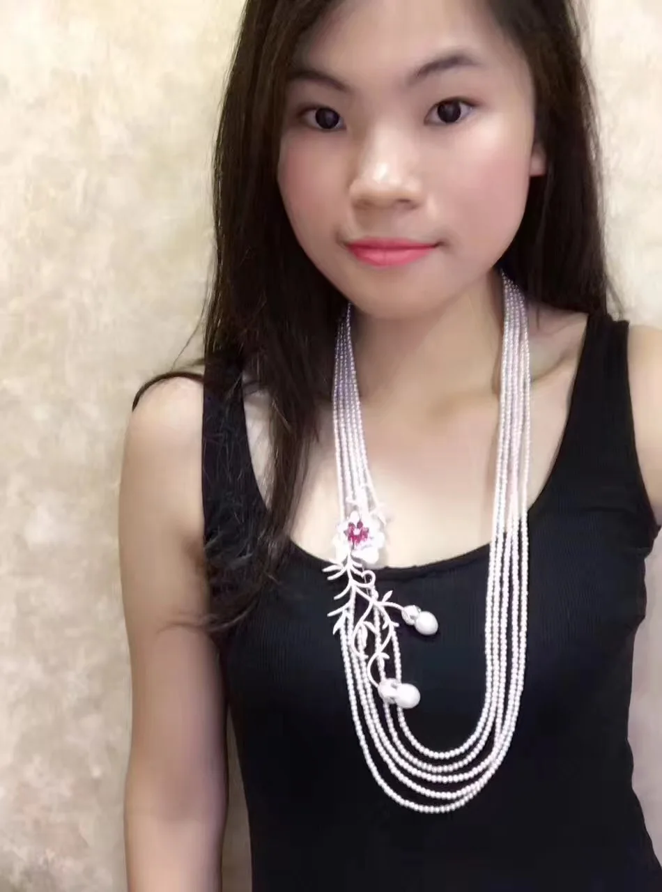 New 5strands 4-5mm white freshwater pearl micro inlay zircon buckle flower accessories necklace long 75-80cm
New 5strands 4-5mm white freshwater pearl micro inlay zircon buckle flower accessories necklace long 75-80cm