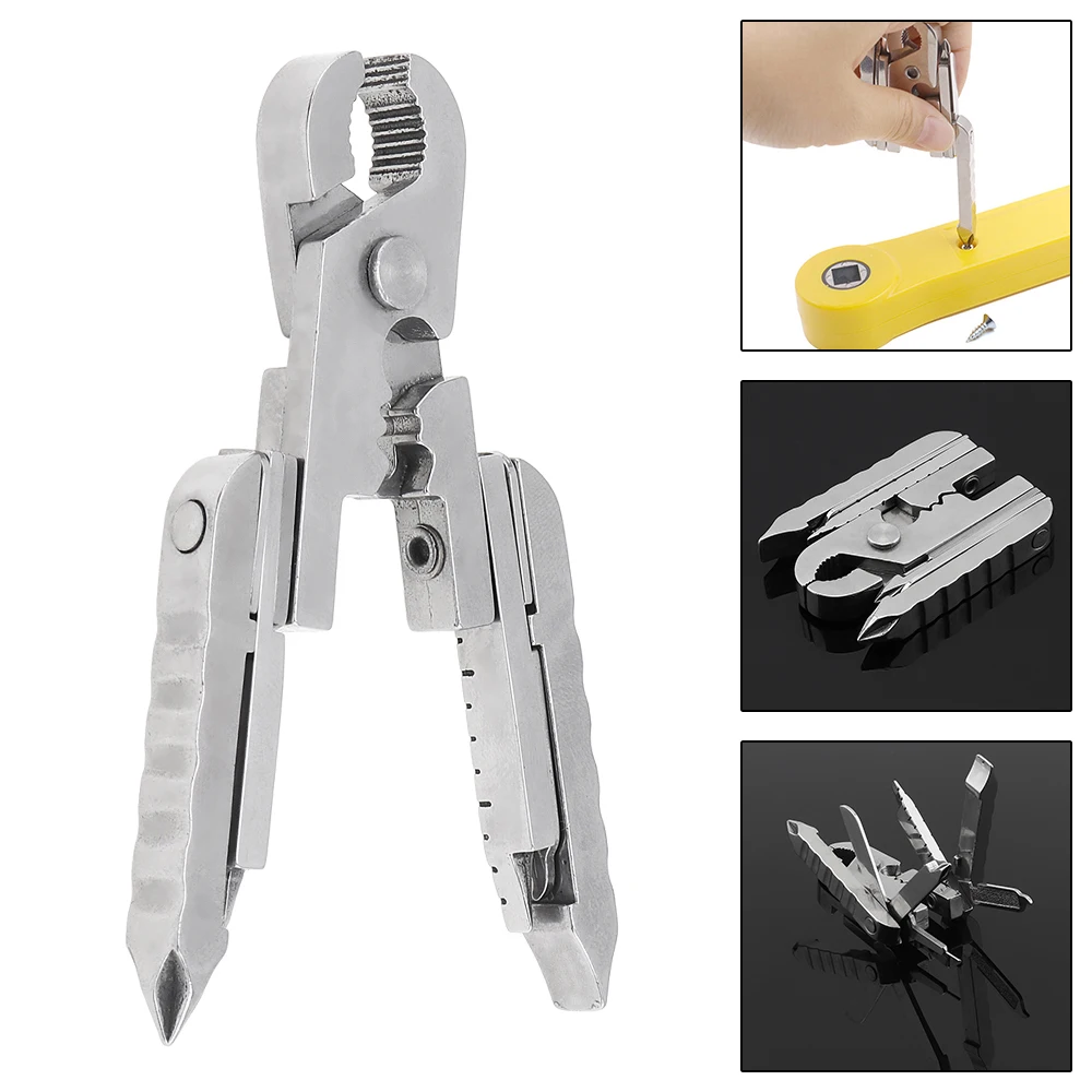 

Outdoor Portable Small Stainless Steel Folding Pliers Tool Plier Wire Cutter Keychain Screwdriver Outdoor Combination Gadget