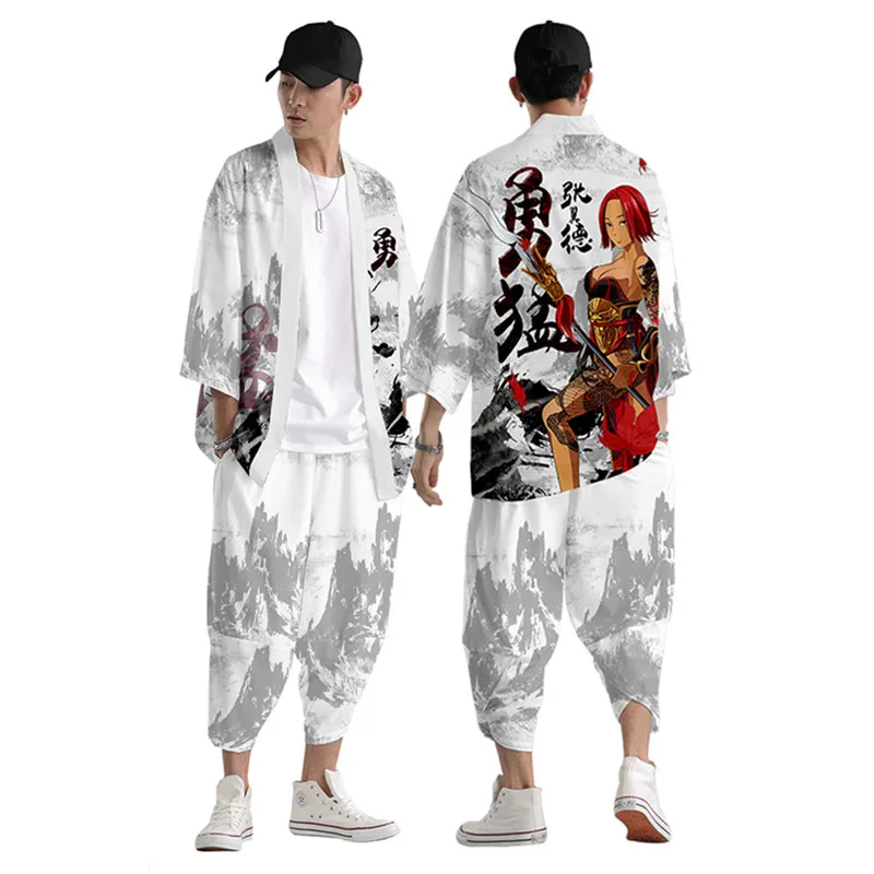 Japanese Traditional Clothing Invincible Print Kimono Pants Men Retro Yukata Asian Fashion Tang Suit Harajuku Hanfu Yukata Set
Japanese Traditional Clothing Invincible Print Kimono Pants Men Retro Yukata Asian Fashion Tang Suit Harajuku Hanfu Yukata Set