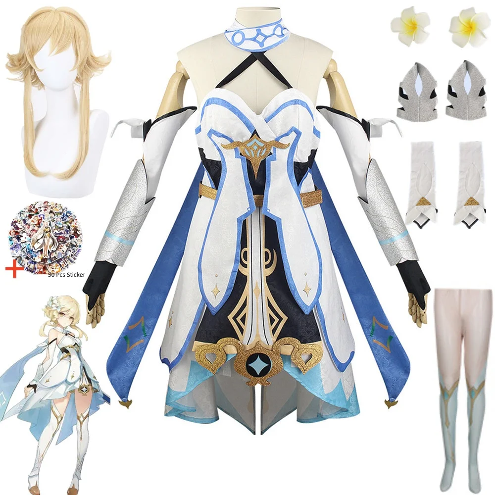Lumine Bright Cosplay lumens Costume Alumina Wig Hair Yuanshen Game Impact Traveler Women Clothes Dress Wig Set Party Outfits
Lumine Bright Cosplay lumens Costume Alumina Wig Hair Yuanshen Game Impact Traveler Women Clothes Dress Wig Set Party Outfits