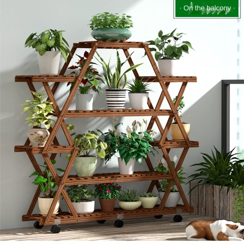 Multi layer Indoor Balcony Flower Rack Shelf Fashion Household Solid Wood Floor Type Succulent Green Radish Flower Pot Rack 
Multi layer Indoor Balcony Flower Rack Shelf Fashion Household Solid Wood Floor Type Succulent Green Radish Flower Pot Rack
