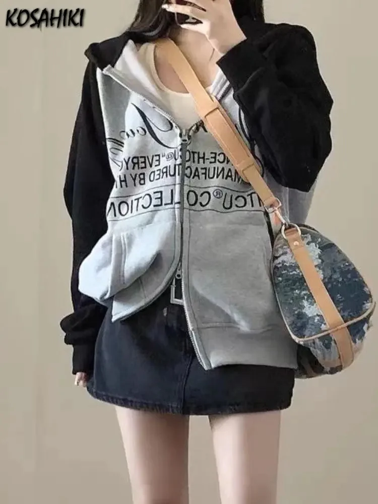 Vintage Loose Sweatshirt Women Tops Fashion Letter Print Hoodies Goth Jacket Y2k Aesthetic Harajuku Hzipper Femme All Match Coat
Vintage Loose Sweatshirt Women Tops Fashion Letter Print Hoodies Goth Jacket Y2k Aesthetic Harajuku Hzipper Femme All Match Coat