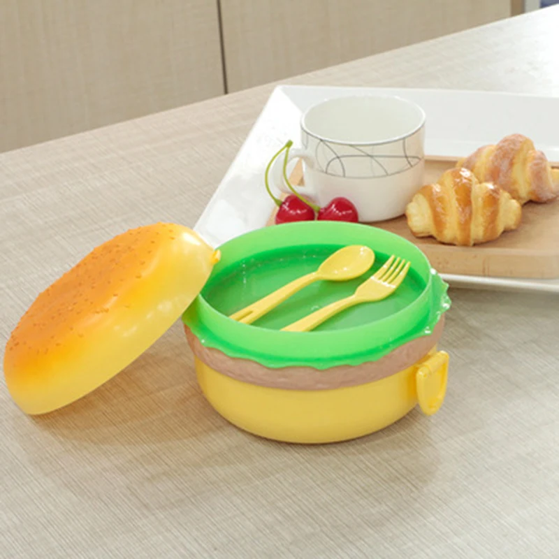 Creative Kid Hamburger Lunch Box Cute Double Tier Burger Bento Box School Food Container Tableware Set with Fork
Creative Kid Hamburger Lunch Box Cute Double Tier Burger Bento Box School Food Container Tableware Set with Fork