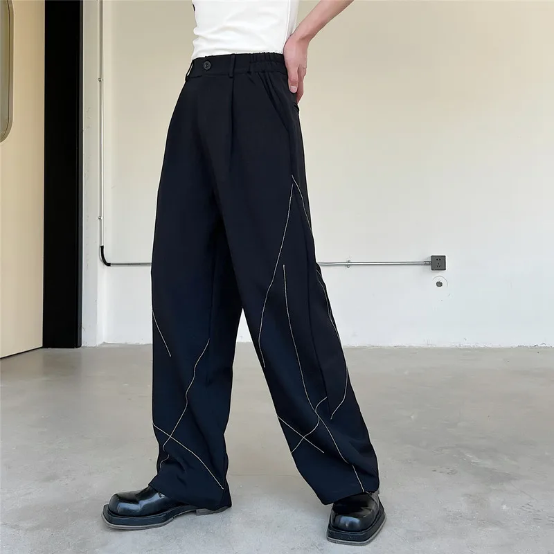 2023Casual Line Fashion Straight Korean Pant Men Streetwear Loose Wide Leg Suit Trousers Male Japan Style Dark Black Pants
2023Casual Line Fashion Straight Korean Pant Men Streetwear Loose Wide Leg Suit Trousers Male Japan Style Dark Black Pants