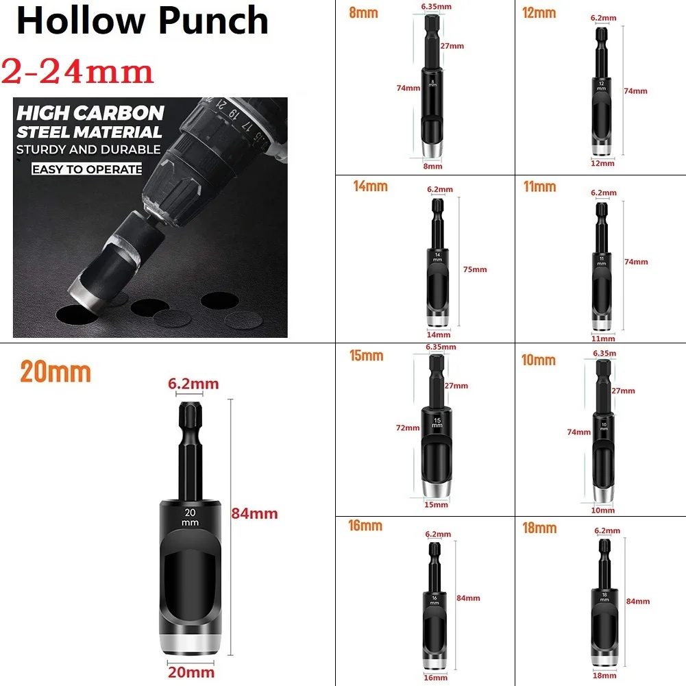 1Pc Hole Punching Drill Bit 6.35mm Hex Shank Adapter Hollow Punch For Cardboard Leather Hobby Craft Electric Drill Tool Parts
1Pc Hole Punching Drill Bit 6.35mm Hex Shank Adapter Hollow Punch For Cardboard Leather Hobby Craft Electric Drill Tool Parts