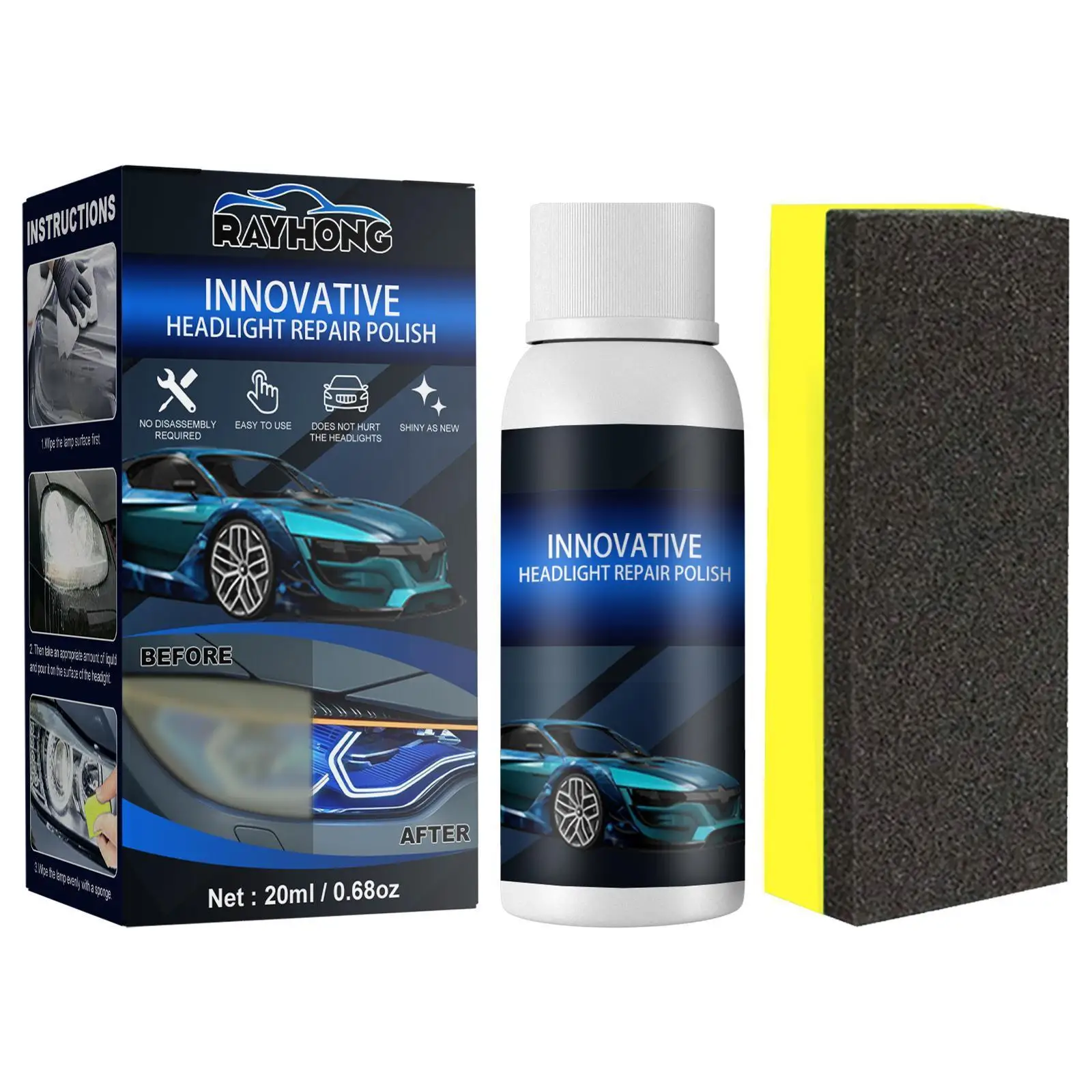 20ml Car Headlight Repair Fluid Scratch Remove Refurbishment Light Repair Repair Agent Oxidation Coating Car Polishing Q8r0
20ml Car Headlight Repair Fluid Scratch Remove Refurbishment Light Repair Repair Agent Oxidation Coating Car Polishing Q8r0