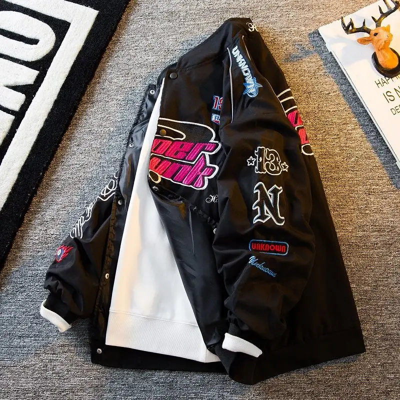 Vintage Retro Motorcycle Baseball Uniform Men Spring Autumn American Style High Street Loose Embroidery Trendy Brand Jacket
Vintage Retro Motorcycle Baseball Uniform Men Spring Autumn American Style High Street Loose Embroidery Trendy Brand Jacket