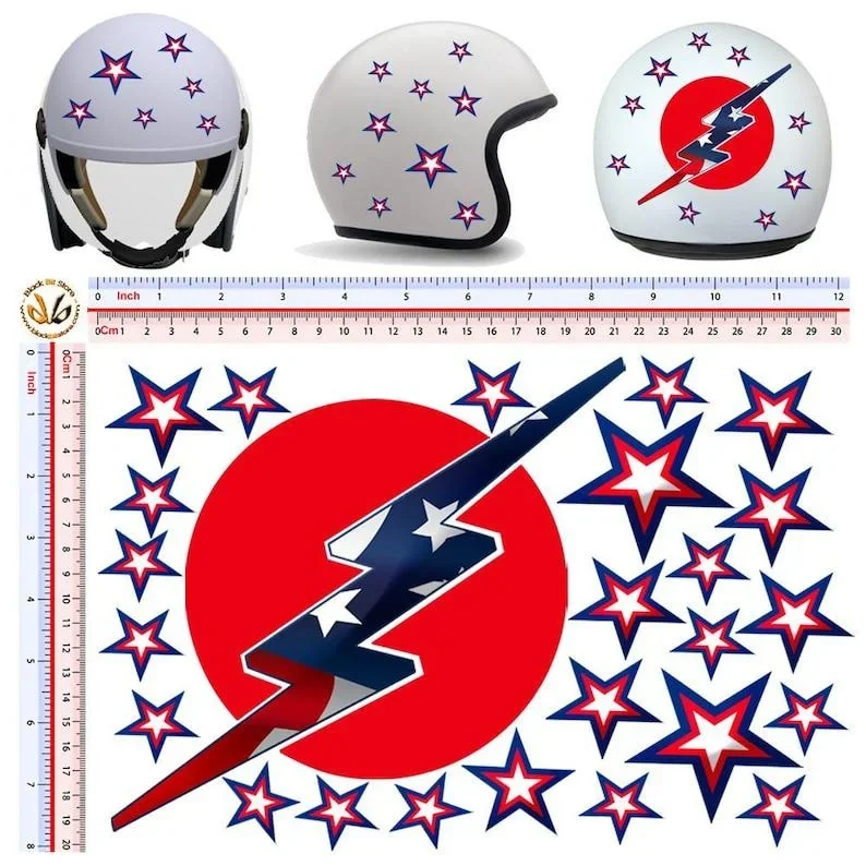 

For 1Set Flash stickers motorcycle helmet discounted around the image stars USA flag sticker helmet tuning motocycle 25 pcs.