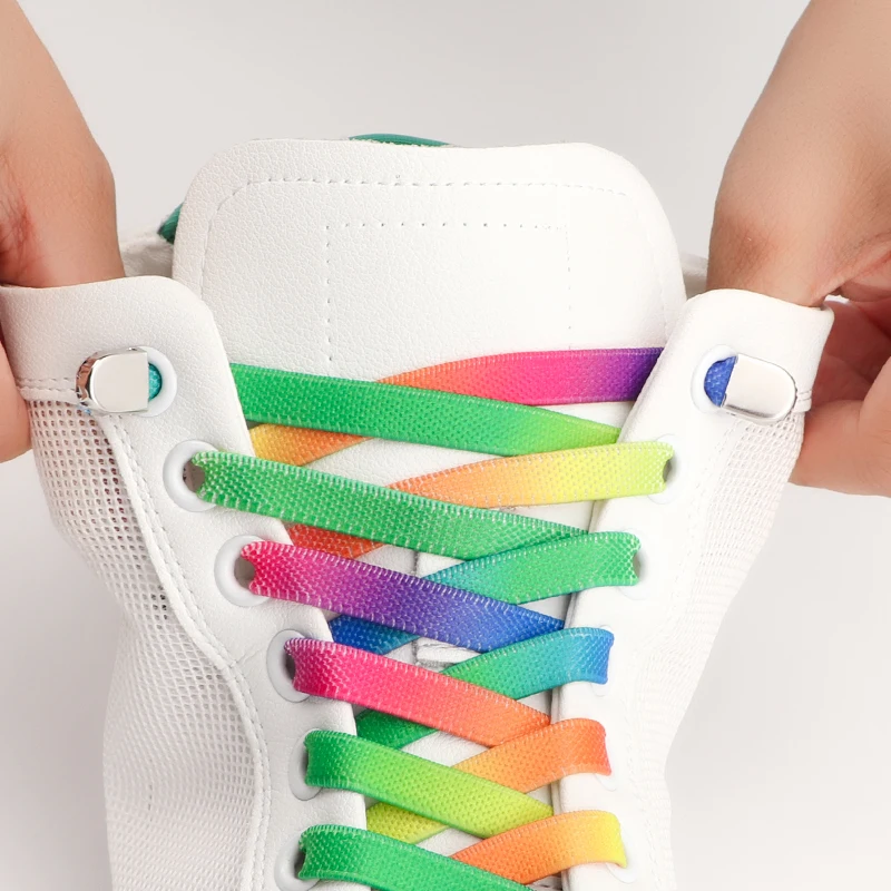Rainbow Elastic Flat Shoe Laces for Sneakers Colourful No Tie Shoelaces Adults Kids 8MM Wide Rubber Shoelace Shoes Accesories
Rainbow Elastic Flat Shoe Laces for Sneakers Colourful No Tie Shoelaces Adults Kids 8MM Wide Rubber Shoelace Shoes Accesories