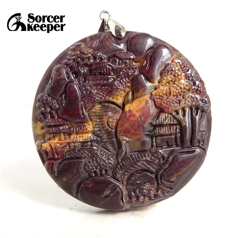 Hand Carving Scenery Crystal Natural Picasso Jasper Stone Pendant DIY Making Women Chain Necklace Jewelry Accessories BG819
Hand Carving Scenery Crystal Natural Picasso Jasper Stone Pendant DIY Making Women Chain Necklace Jewelry Accessories BG819