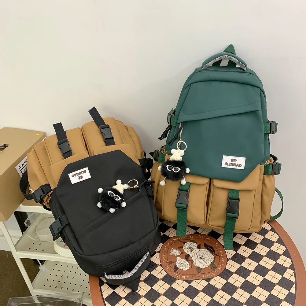 Women Laptop Backpack Nylon School Backpack Contrast Color Large Capacity Fashion Simple Portable with Pendant College Backpack
Women Laptop Backpack Nylon School Backpack Contrast Color Large Capacity Fashion Simple Portable with Pendant College Backpack