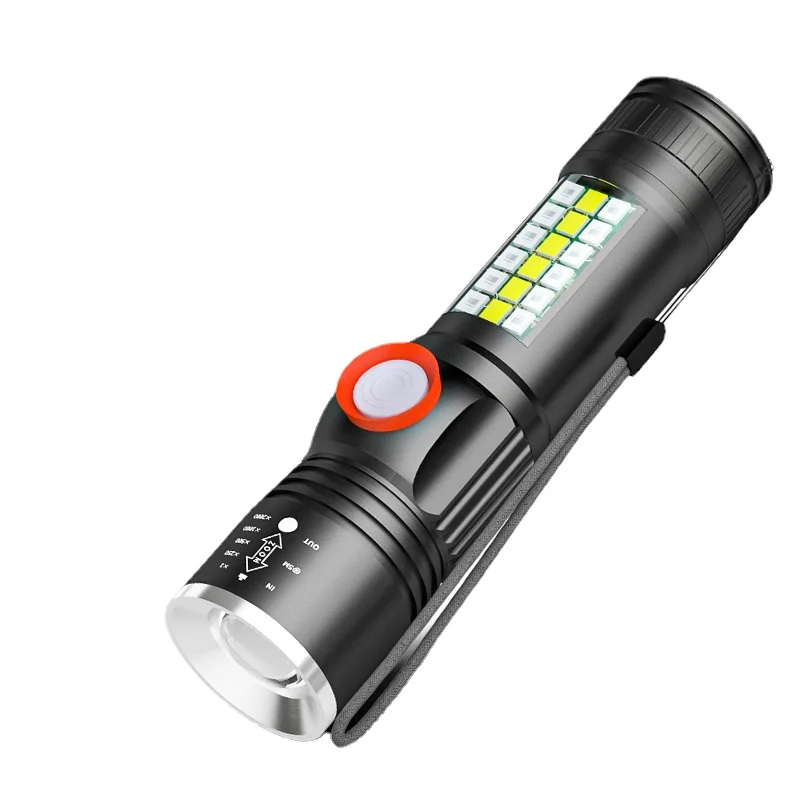 Cross-border new P60 aluminum alloy telescopic flashlight LED with side lights USB charging P60 strong flashlight
Cross-border new P60 aluminum alloy telescopic flashlight LED with side lights USB charging P60 strong flashlight