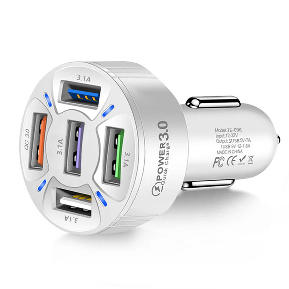 Durable Car Charger Adapter 1 Pieces 5 USB Ports ABS &PC Accessories Fast Charging LED Display Portable QC 3.0
Durable Car Charger Adapter 1 Pieces 5 USB Ports ABS &PC Accessories Fast Charging LED Display Portable QC 3.0