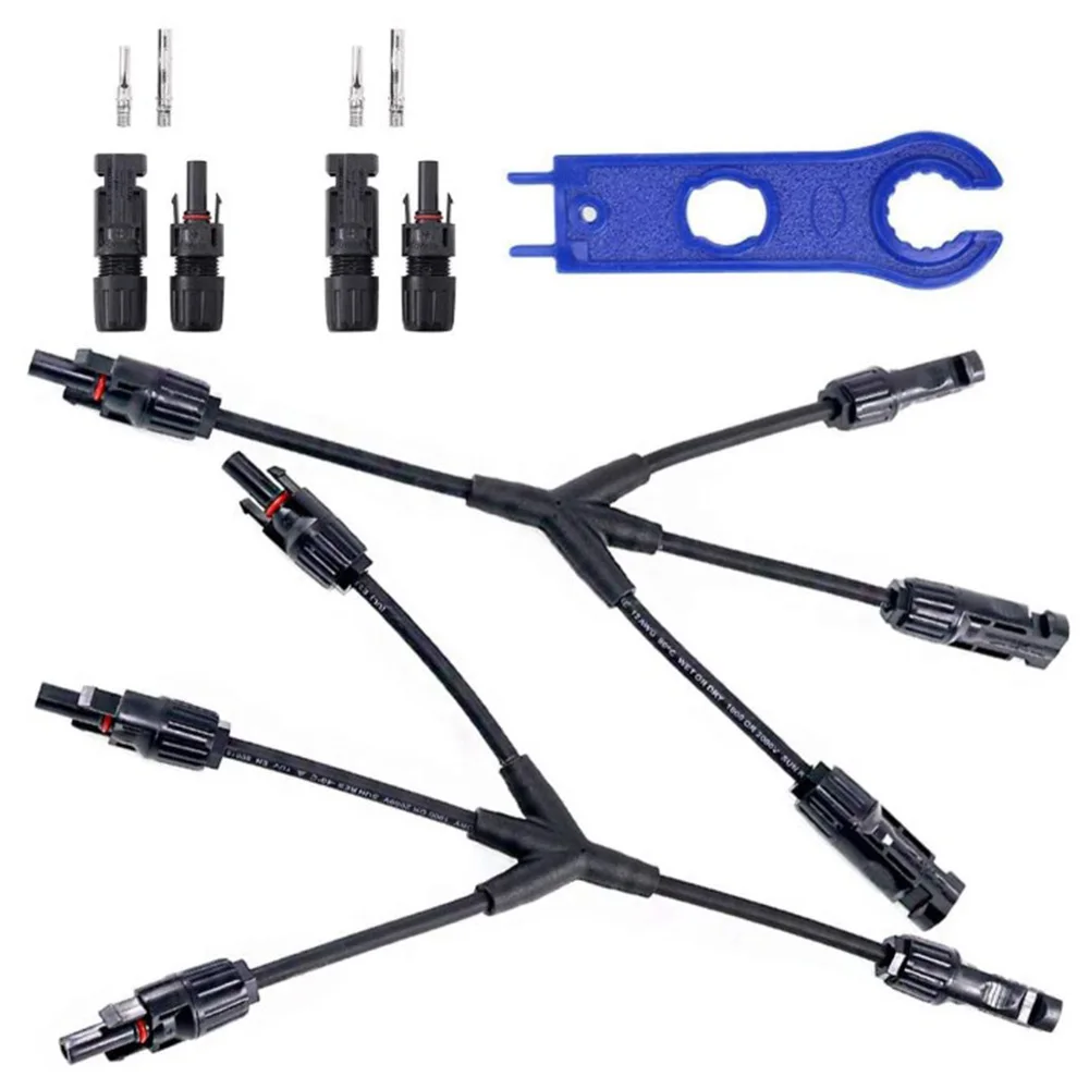Y Type 3 Branch Cable Connectors Solar Extension Cable Adopts Solar Panel Parallel Branch Connector Wrench Black Coupler
Y Type 3 Branch Cable Connectors Solar Extension Cable Adopts Solar Panel Parallel Branch Connector Wrench Black Coupler