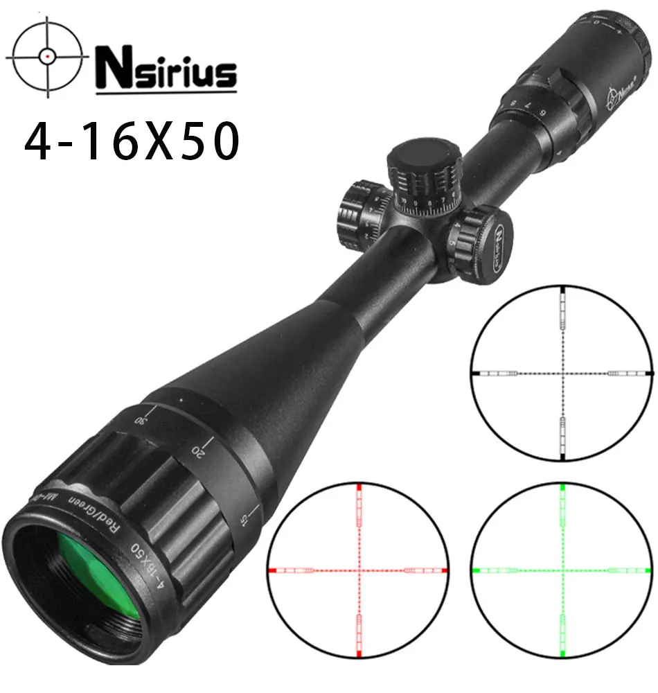 NSIRIUS 4-16X50 AOE Precision Optics Red & Green illuminated Mil Dot Rifle Scope Hunting Scope Air Rifle Scope Outdoor
NSIRIUS 4-16X50 AOE Precision Optics Red & Green illuminated Mil Dot Rifle Scope Hunting Scope Air Rifle Scope Outdoor