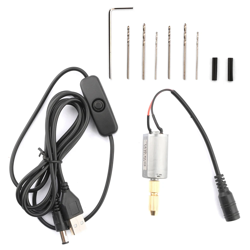 DC 5V 180 Motor Mini USB Handheld Electric Drill 15000 RPM Micro Electric Drill 1MM 1.2MM 1.5MM with USB Cable for Metal Sheet
DC 5V 180 Motor Mini USB Handheld Electric Drill 15000 RPM Micro Electric Drill 1MM 1.2MM 1.5MM with USB Cable for Metal Sheet