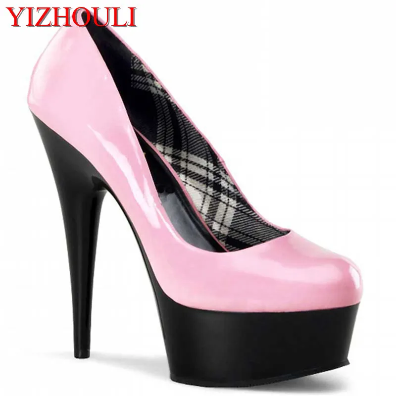 

15 cm sexy round head, thin and slender women and spring and autumn new high heels, fashion paint dance shoes