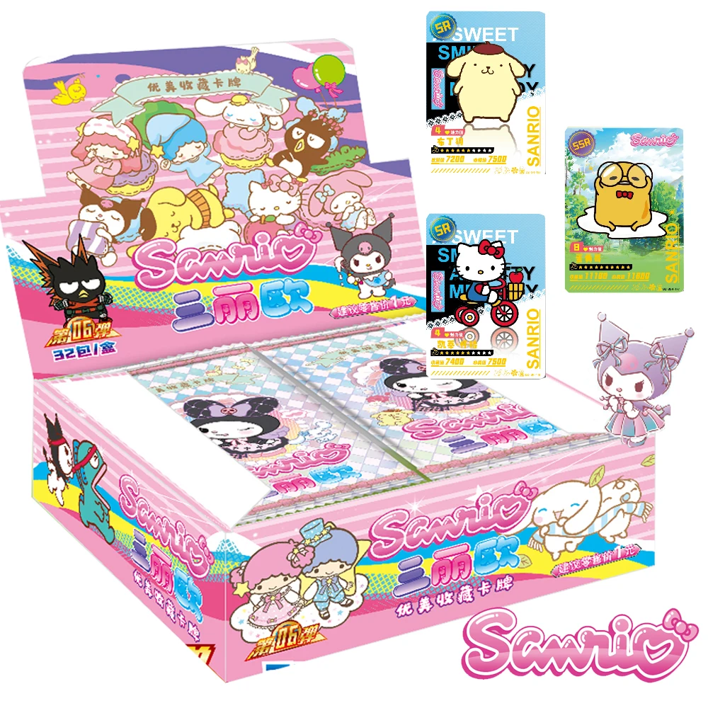 

Anime Sanrio Collection Cards Hello Kitty My Melody Kuromi LittleTwinStars Character Periphery Flash Card Children Toys Gifts