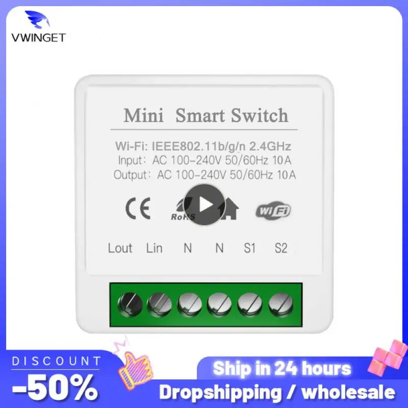 

Wifi Smart Switch Mini Remote Control Breaker Switch Module Tuya Wireless Switches Smart Home Automation 10a Timer