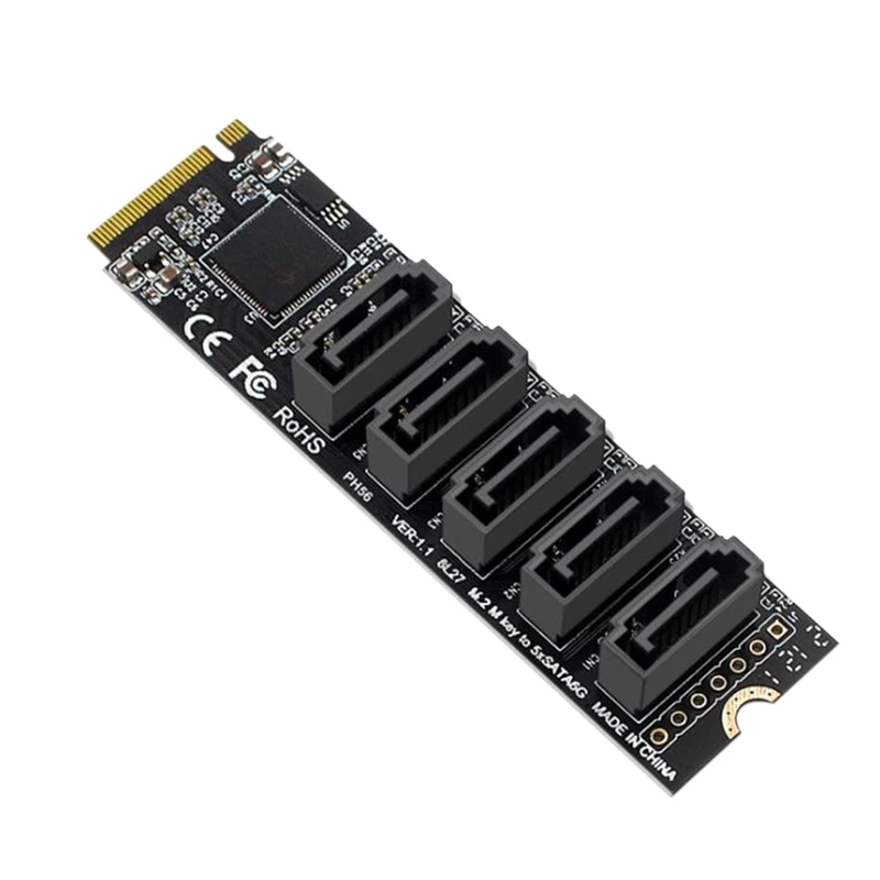 M.2 To NGFF 5 Ports SATA3.0 Adapter Card JMB585 M.2 Key M SATA3.0 Expansion Card For PC Laptop Supports PM Function
M.2 To NGFF 5 Ports SATA3.0 Adapter Card JMB585 M.2 Key M SATA3.0 Expansion Card For PC Laptop Supports PM Function