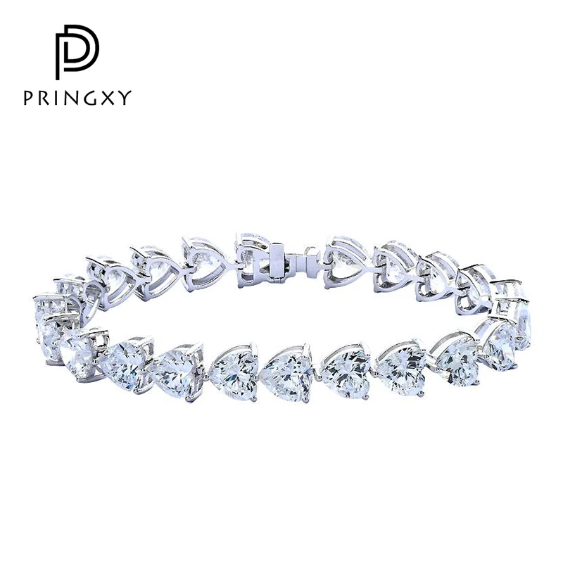 PRINGXY 100% 925 Sterling Silver Cubic Zirconia Heart Wedding Sparkling Engagement Party Fashion Jewelry Bracelets For Women
PRINGXY 100% 925 Sterling Silver Cubic Zirconia Heart Wedding Sparkling Engagement Party Fashion Jewelry Bracelets For Women