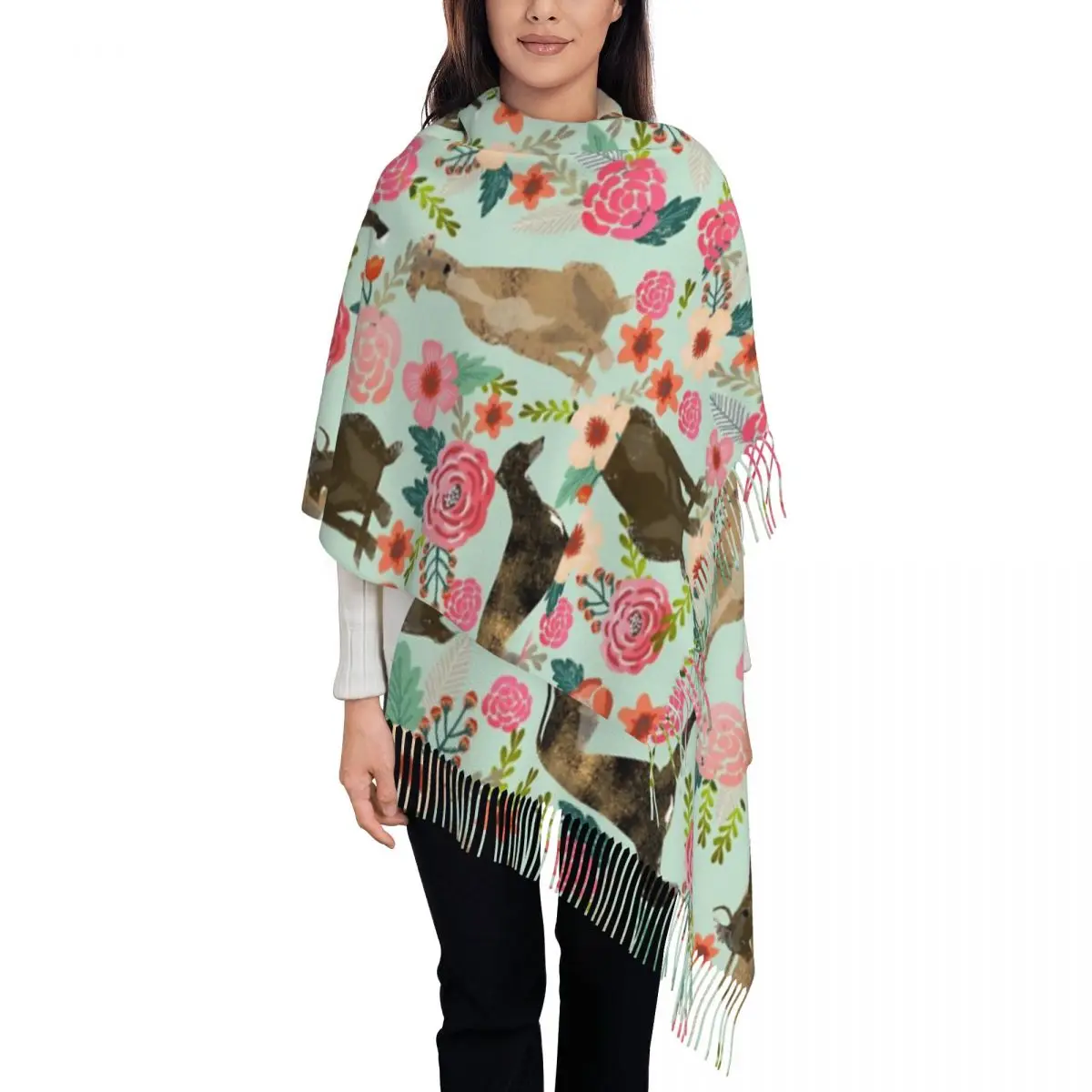 Greyhound Vintage Florals Scarf for Women Warm Cashmere Shawl Wrap Whippet Sighthound Dog Long Large Shawl Scarf for Daily Wear
Greyhound Vintage Florals Scarf for Women Warm Cashmere Shawl Wrap Whippet Sighthound Dog Long Large Shawl Scarf for Daily Wear