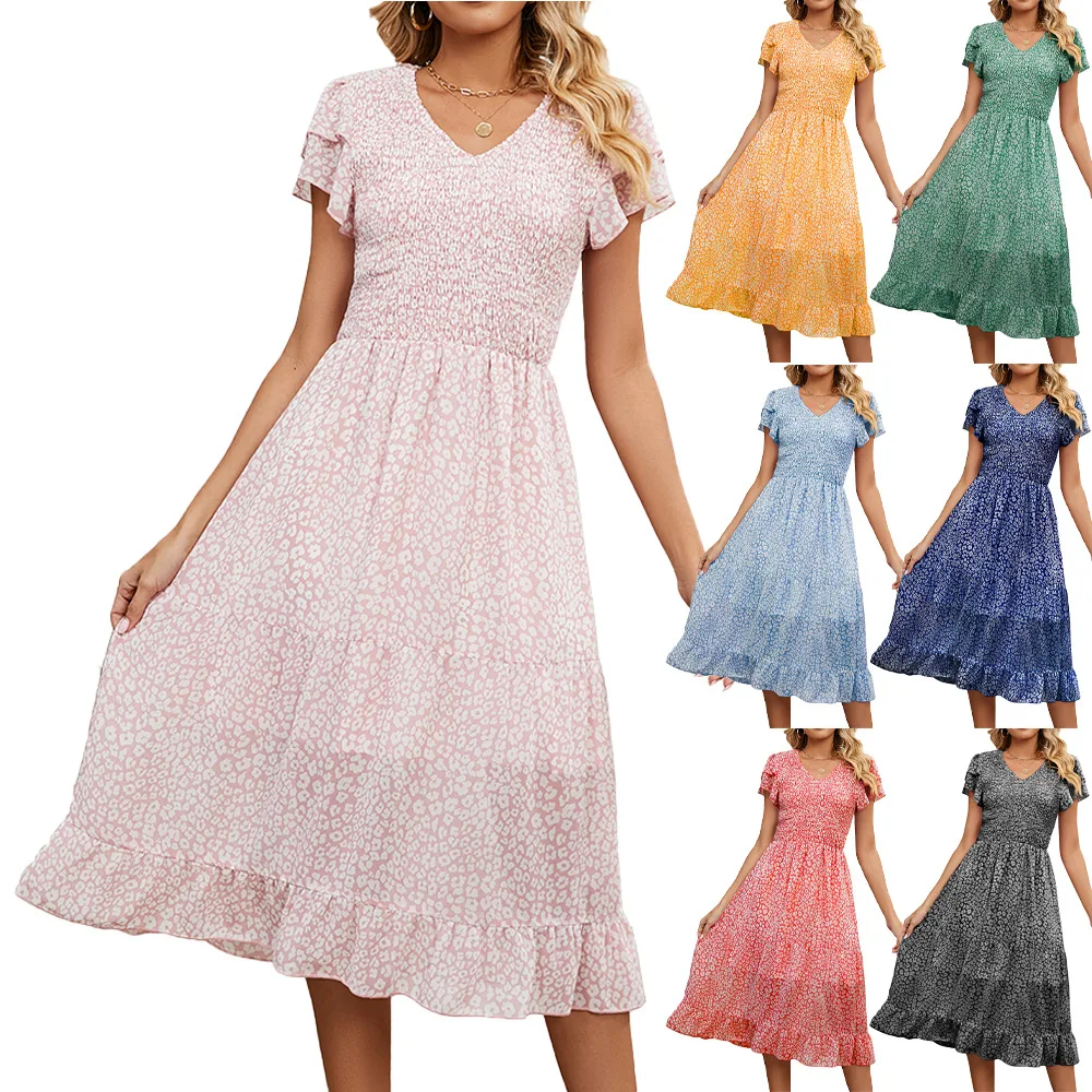2023 Summer Beach Maxi Dress Women Clothing Traf Dot Boho Long Chiffon Dress Woman Streewear Ruffles Wrap Casual Robe Vestidos 
2023 Summer Beach Maxi Dress Women Clothing Traf Dot Boho Long Chiffon Dress Woman Streewear Ruffles Wrap Casual Robe Vestidos