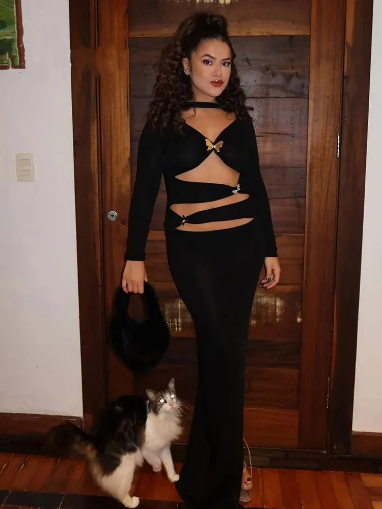 Женское длинное вечернее платье, черное ажурное платье макси с длинным рукавом в стиле Звезд, элегантное платье для дня рождения, костюм для сцены
Женское длинное вечернее платье, черное ажурное платье макси с длинным рукавом в стиле Звезд, элегантное платье для дня рождения, костюм для сцены